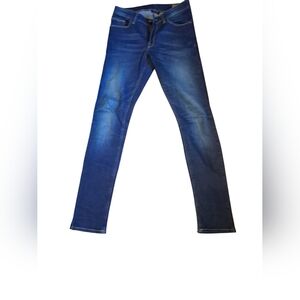 ASOS MENS Classic Darker Blue Jeans with Tan Stitching